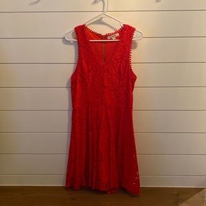 Red lace dress